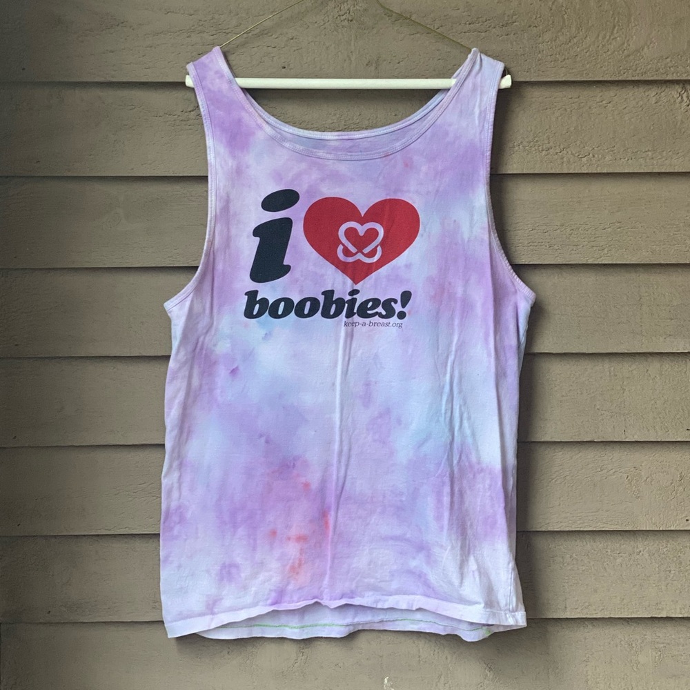Men’s Tie Dye I Heart Boobies Tank